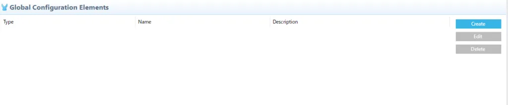 Global Configuration Elementsのスクリーンショット